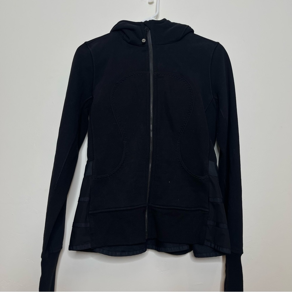 Lululemon Scuba Hiver Peplum Ruffle Hoodie Jacket - Picture 4 of 12
